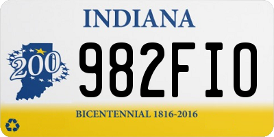 IN license plate 982FIO