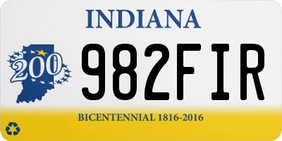 IN license plate 982FIR