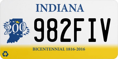 IN license plate 982FIV