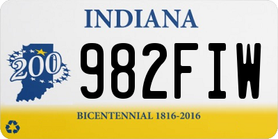 IN license plate 982FIW