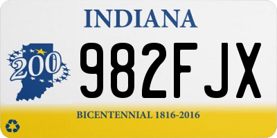 IN license plate 982FJX