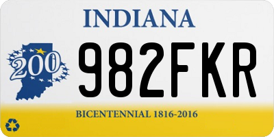 IN license plate 982FKR
