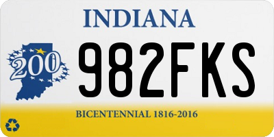 IN license plate 982FKS