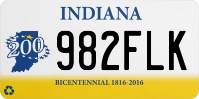 IN license plate 982FLK