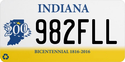 IN license plate 982FLL