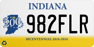 IN license plate 982FLR