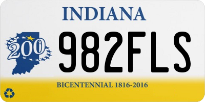 IN license plate 982FLS