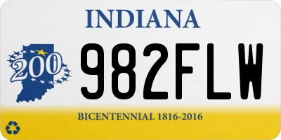 IN license plate 982FLW