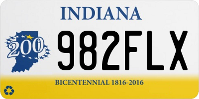 IN license plate 982FLX
