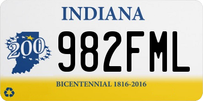 IN license plate 982FML