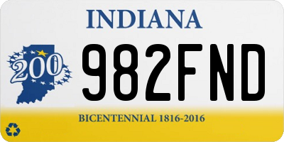 IN license plate 982FND