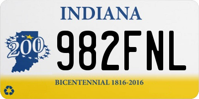 IN license plate 982FNL