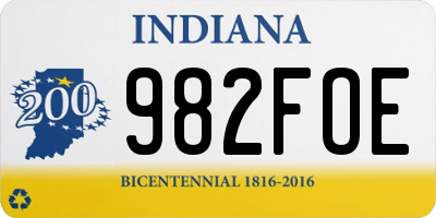 IN license plate 982FOE