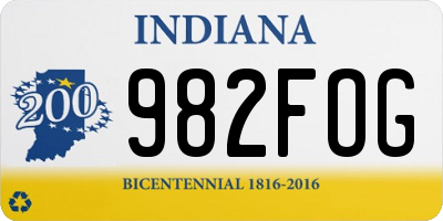IN license plate 982FOG