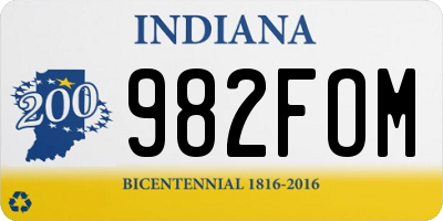 IN license plate 982FOM