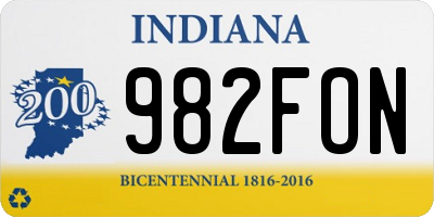 IN license plate 982FON