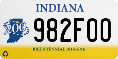 IN license plate 982FOO