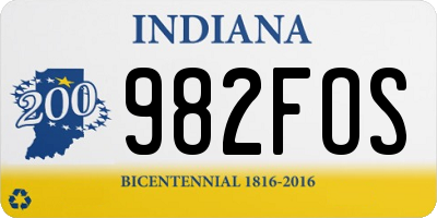 IN license plate 982FOS