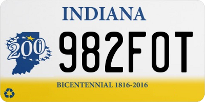 IN license plate 982FOT