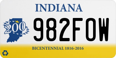 IN license plate 982FOW