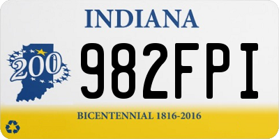 IN license plate 982FPI