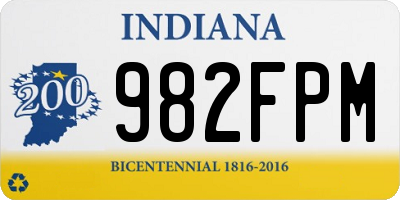 IN license plate 982FPM