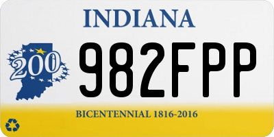 IN license plate 982FPP