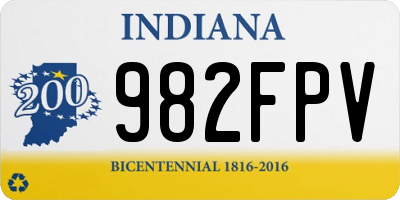 IN license plate 982FPV