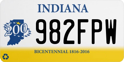 IN license plate 982FPW