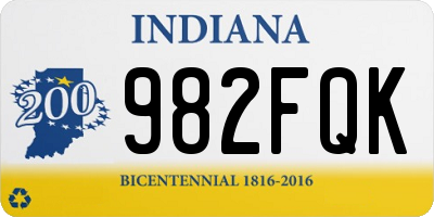 IN license plate 982FQK