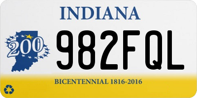 IN license plate 982FQL