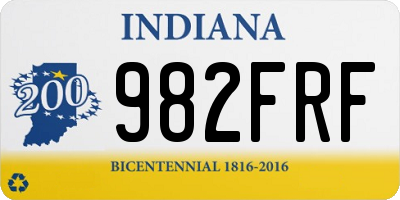 IN license plate 982FRF