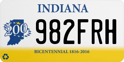 IN license plate 982FRH