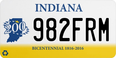 IN license plate 982FRM