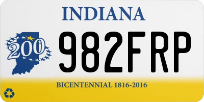 IN license plate 982FRP