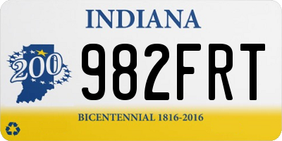 IN license plate 982FRT