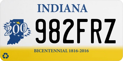 IN license plate 982FRZ