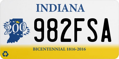IN license plate 982FSA