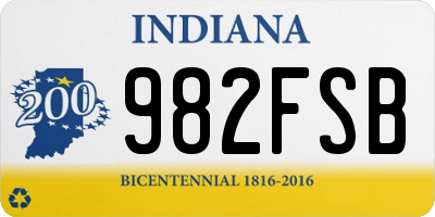 IN license plate 982FSB