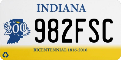 IN license plate 982FSC