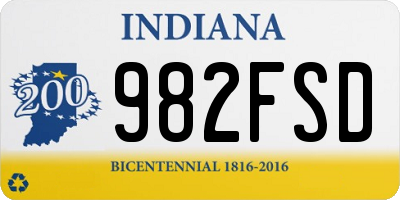 IN license plate 982FSD