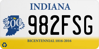 IN license plate 982FSG