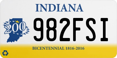 IN license plate 982FSI