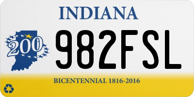 IN license plate 982FSL