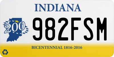 IN license plate 982FSM