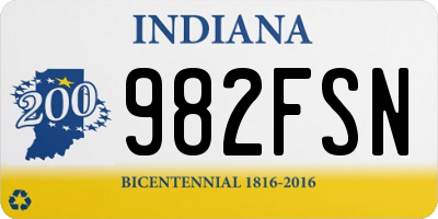IN license plate 982FSN