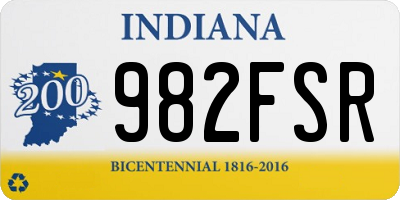 IN license plate 982FSR