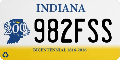 IN license plate 982FSS