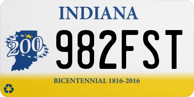 IN license plate 982FST