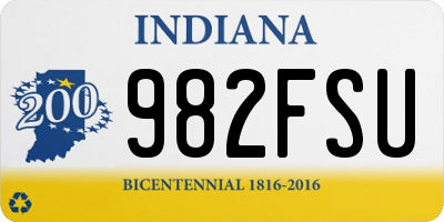 IN license plate 982FSU